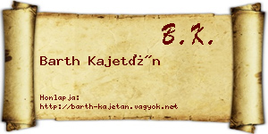 Barth Kajetán névjegykártya